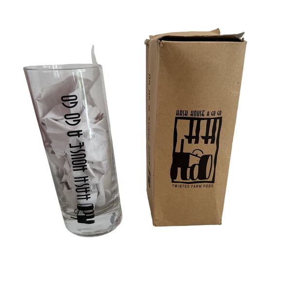 HASH HOUSE A GO GO Leaning Glass 7.5" Tall 20 oz - Picture 1 of 9